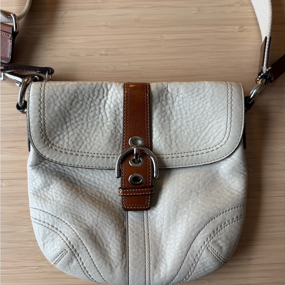 Coach vintage Cream and Brown Crossbody Bag